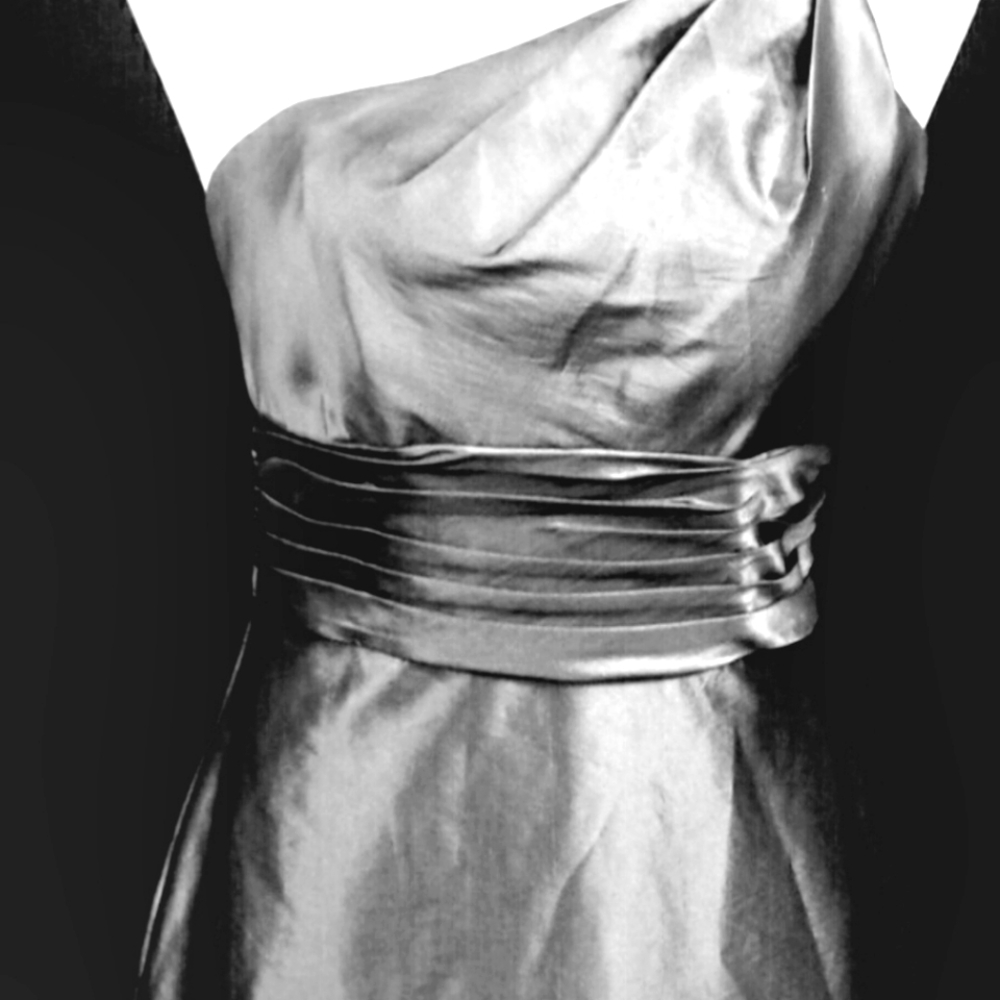 Silver One Shoulder Gown